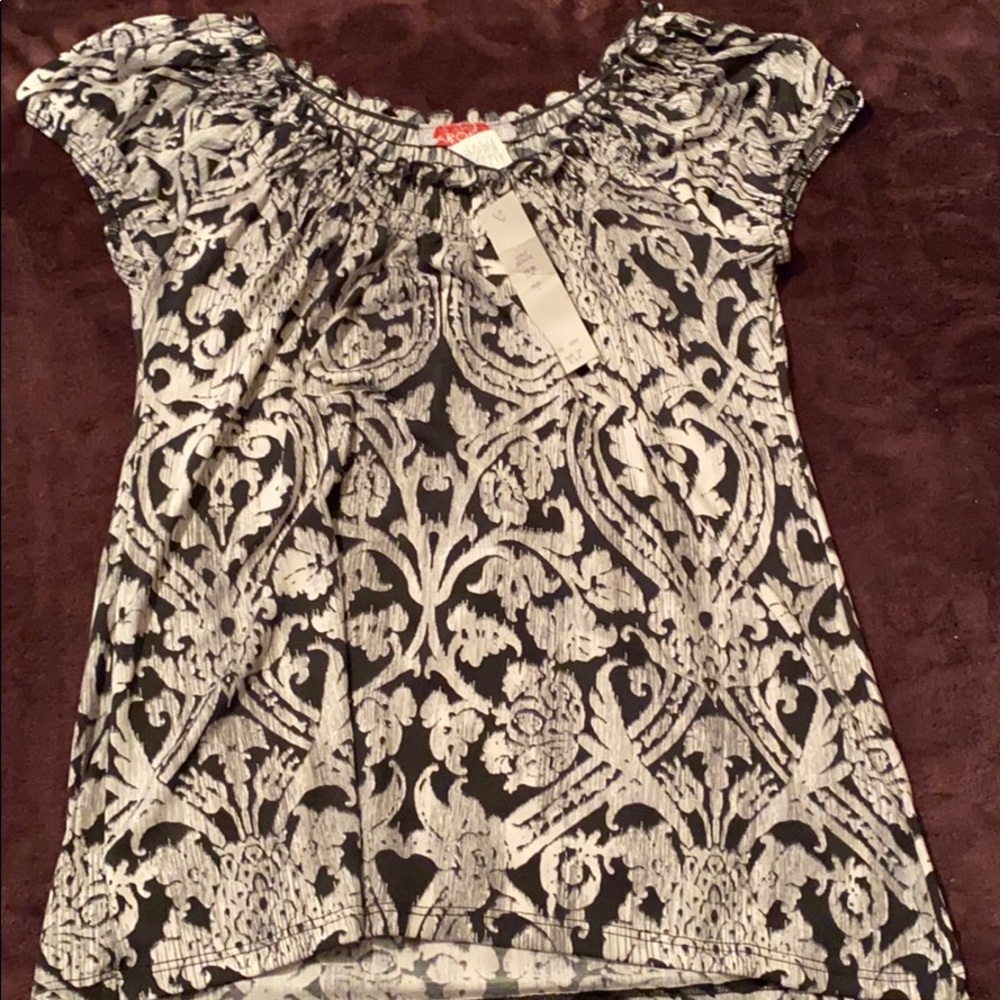 Brand new white and black design blouse